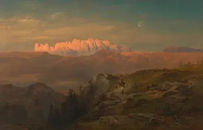 Der Schlern von Oberbozen aus by Anton Hansch, 1860 — digital art print download