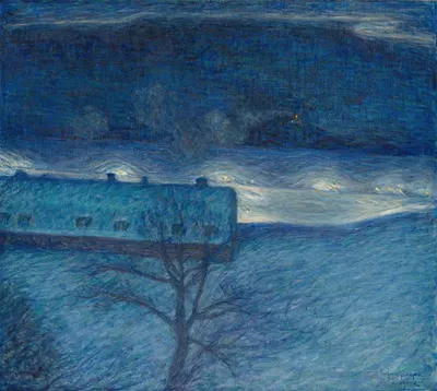 Winter Night on the Quay by Eugène Jansson, 1901 — digital art print download