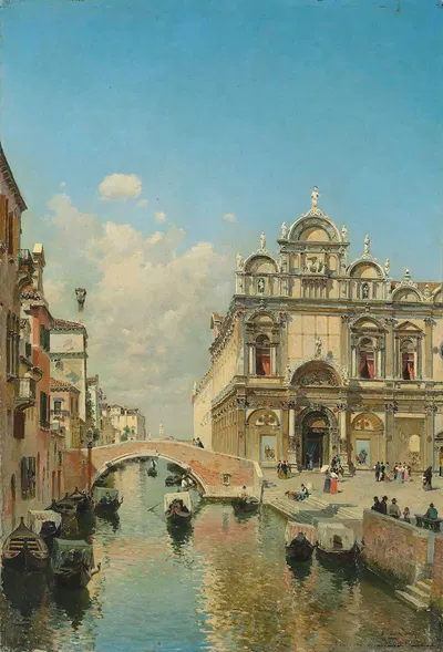 The Ospedale Civile in the Scuola Grande di San Marco and the Basilica of SS. Giovanni e Paolo (San Zanipolo), Venice by…