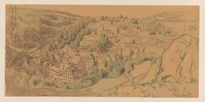 Город в Айфеле by Фердинанд Харт Ниббриг, 1876 — digital art print download