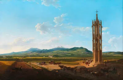 Пряха на кресте с видом на Мёдлингские горы by Франц Шейерер, 1831 — digital art print download