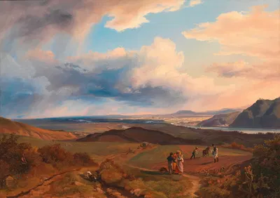 Blick auf Wien vom Bisamberg by Friedrich Loos, 1845 — digital art print download