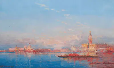Торговое судно на венецианской лагуне by Анри Дювье — digital art print download