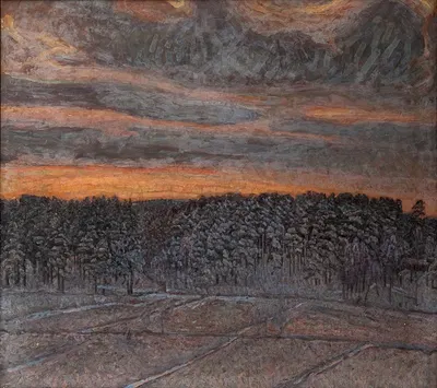 Snowy Landscape by Herman Norrman, 1904 — digital art print download