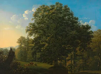 Пейзаж с пасущимися коровами by Якоб Альт, 1817 — digital art print download