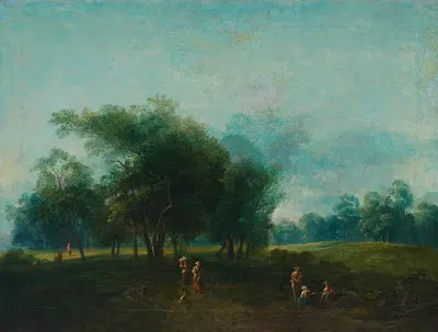 Partie in den Wiener Praterauen by Jakob Matthias Schmutzer — digital art print download