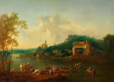 Речная пейзаж by Иоганн Кристиан Бранд, 1784 — digital art print download