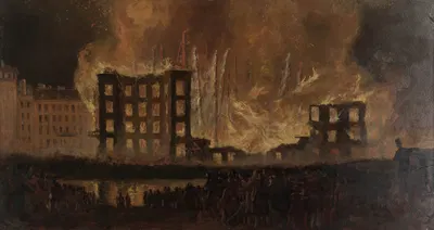 Пожар в театре Трейманн 9 июня 1863 года by Леопольд Мунш, 1863 — digital art print download
