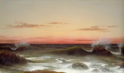 Морской пейзаж; Закат by Мартин Джонсон Хид, 1861 — digital art print download
