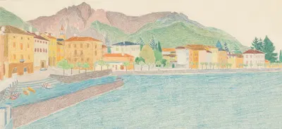 Вид на итальянский город у воды by Рейер Столк, 1936 — digital art print download