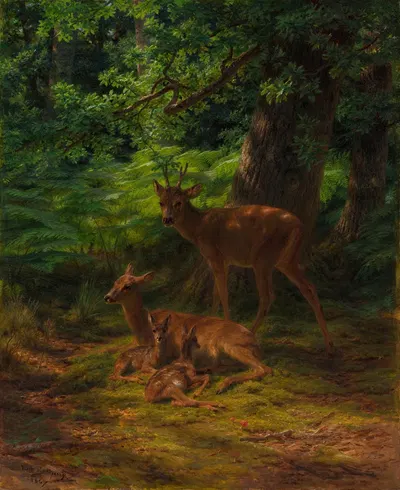 Deer in Repose by Роза Бонёр, 1867 — digital art print download