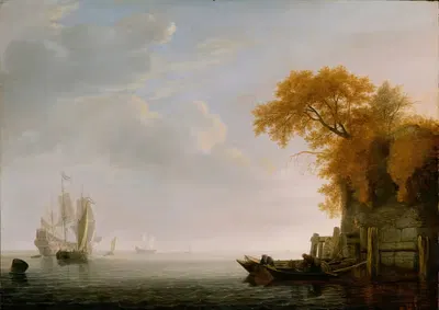 A Calm Sea by Simon de Vlieger, 1642 — digital art print download