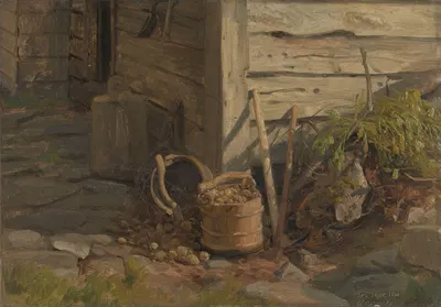Этюд дерева с картошкой by Андерс Аскевольд, 1860 — digital art print download