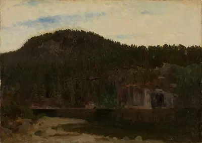 Исследование пейзажа с озером by Август Каппелен, 1851 — digital art print download