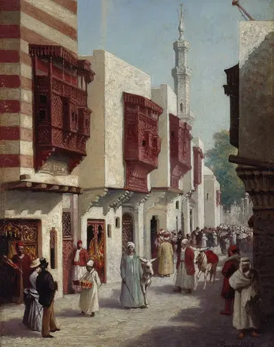 Улица Каира на выставке 1889 by С. Бюссилье, 1889 — digital art print download