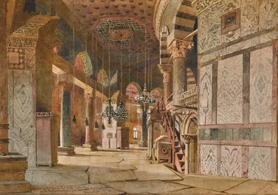 Внутренний коридор купола Скалы, Иерусалим by Карл Хааг, 1859 — digital art print download