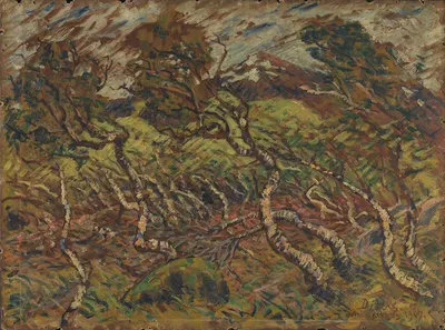 Dwarf Birch in Storm by Edvard Diriks, 1907 — digital art print download