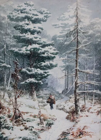 Реднал Вуд, зима by Илайджа Уолтон, 1850-1880 — digital art print download