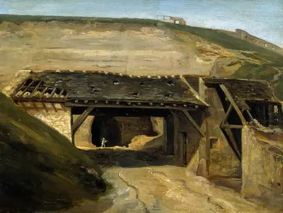 Entrée d'une carrière à Montmartre by Etienne Bouhot, 1816 — digital art print download