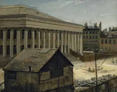 La Bourse en construction by Etienne Bouhot, 1820 — digital art print download