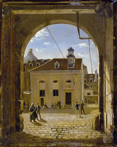 Двор колледжа Сент-Барб, улица Реймс by Этьен Бушо, 1824 — digital art print download