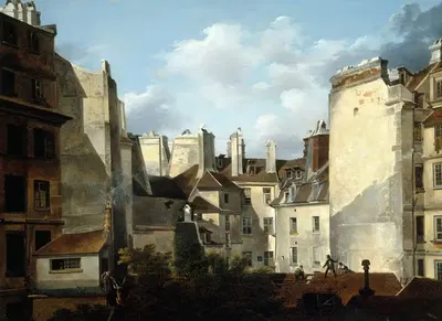 Toits de Paris by Etienne Bouhot, 1830 — digital art print download