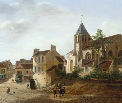 Vue de l'église Saint-Germain-de-Charonne by Etienne Bouhot, 1836 — digital art print download