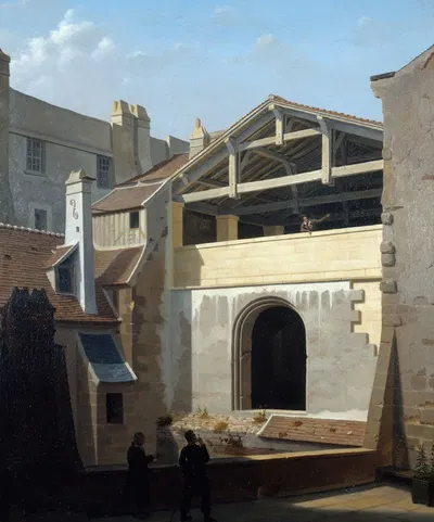 Вид терм Клюни с улицы де Ларп by Этьен Бушо, 1835 — digital art print download