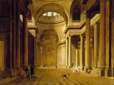 Vue intérieure du Panthéon by Etienne Bouhot, 1810 — digital art print download