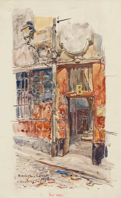 Вход в лестницу B рынка Красных детей, в 1907 году. 3-й округ by Фредерик Убро, 1907 — digital art print download