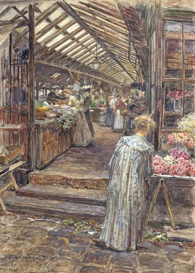 Рынок Красных детей, улица Бретань by Фредерик Убро, 1907 — digital art print download