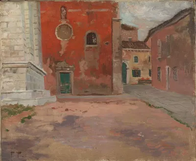 Red Church Wall in Venice by Frits Thaulow, 1894 — digital art print download