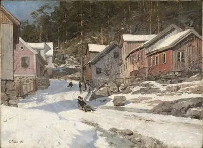 Street in Kragerø by Frits Thaulow, 1882 — digital art print download