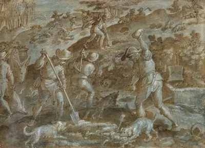 A badger hunt by Ян ван дер Страт — digital art print download
