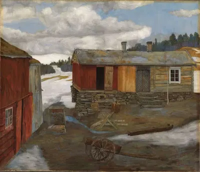 Двор в слякоти в Рёросе by Харальд Сольберг, 1905 — digital art print download