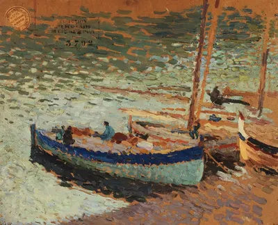 Букет васильков – Лодки в порту by Анри Мартен, 1930-1932 — digital art print download