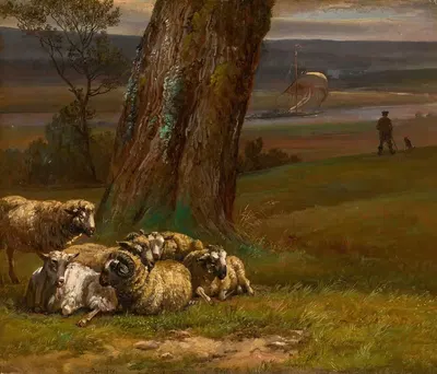 Пейзаж у реки Эльба (Сауэр у Эльвы) by Иоганн Кристиан Даль, 1824 — digital art print download