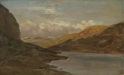 Пейзаж в Нюстуене в Филефьелле by Иоганн Кристиан Даль, 1850 — digital art print download