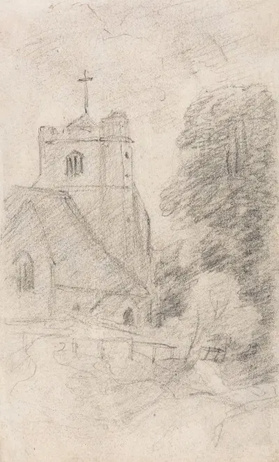Leatherhead Church, Near Epsom, from the Northeast by John Constable, 1806 — digital art print download
