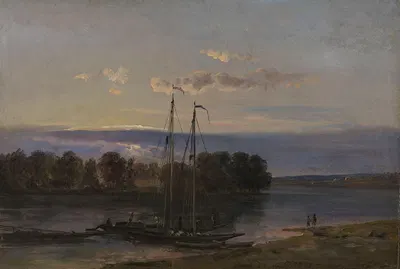 Эльба на закате by Иоганн Кристиан Даль, 1821 — digital art print download