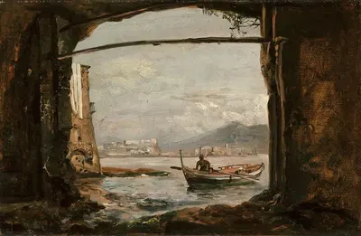 Вид из грота рядом с Позиллипо by Иоганн Кристиан Даль, 1820 — digital art print download