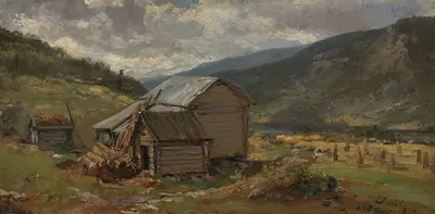 Вид на Хьелле в Вальдресе by Иоганн Кристиан Даль, 1850 — digital art print download