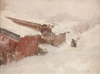 Плывущий снег by Якоб Глёрсен, 1889 — digital art print download