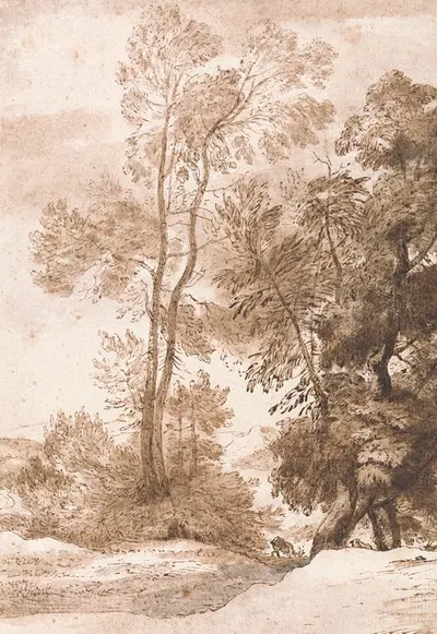 Trees and Deer by John Constable, 1825 — digital art print download