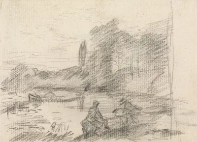 Two Figures by a River by John Constable — digital art print download