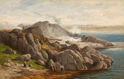 Сожжение морского водоросля by Йохан Нильсен, 1880 — digital art print download