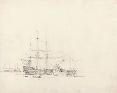 Two Ships at Anchor by John Constable, 1803 — digital art print download