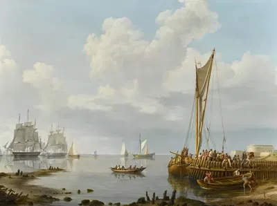 Судоходство в спокойной эстуарии by Иоганнес Херманус Кеккёк, 1836 — digital art print download