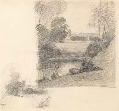 Two Studies of Dedham Church from the East by John Constable — digital art print download