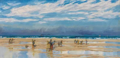 Cockle Fishers At Gravelines by John Brett, 1896 — digital art print download